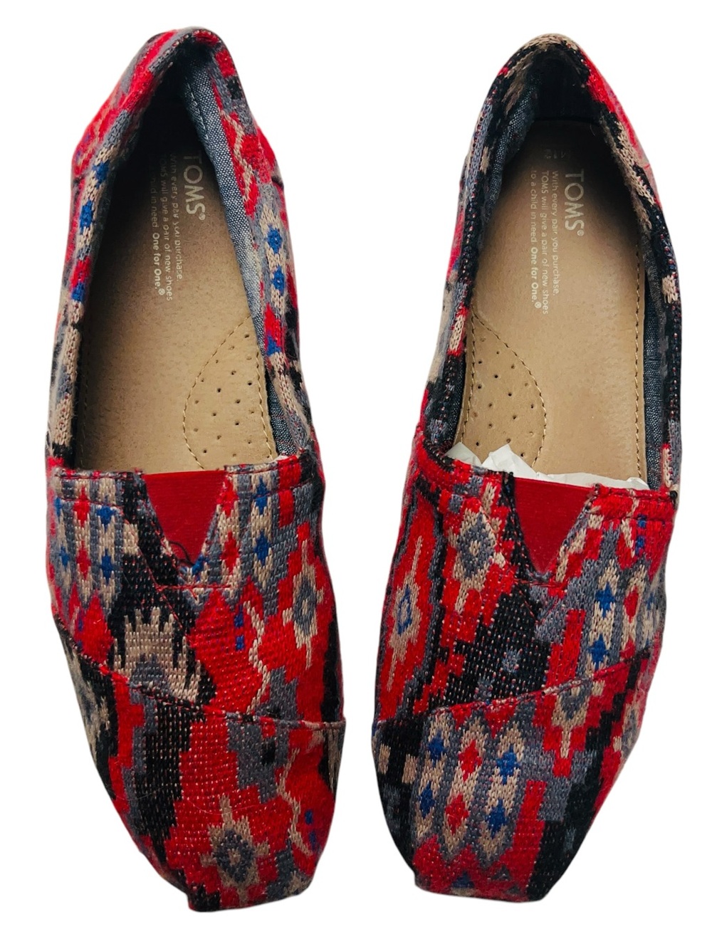 Tom’s Colorful Aztec Patterned Slip-On Flats Women’s Sz 12 - Picture 3 of 6